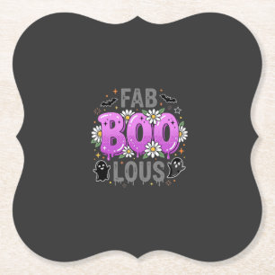 Fab Boo Lous Halloween Ghost Design_1 Paper Coaster