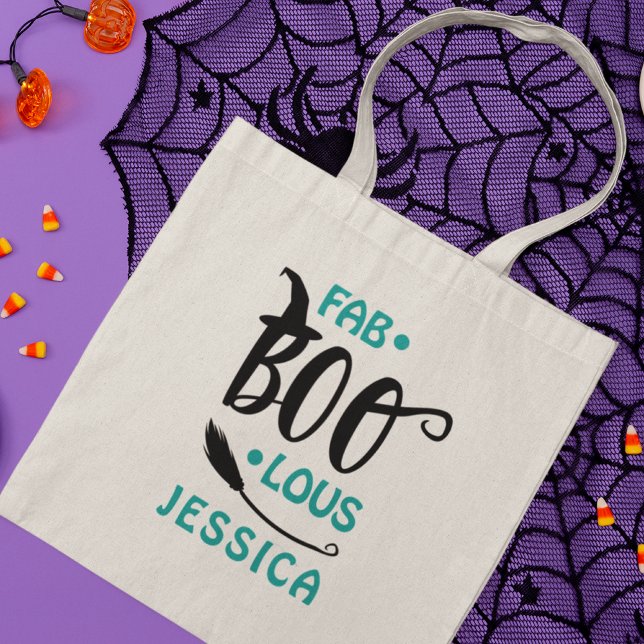 Fab-Boo-Lous Halloween Witch Personalised Name Tote Bag (Creator Uploaded)