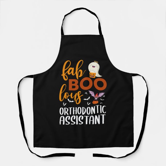 Fab Boo Lous Orthodontic Assistant Halloween Apron (Front)