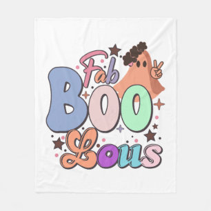 Fab Boo Lous Retro Cute Halloween T Fleece Blanket