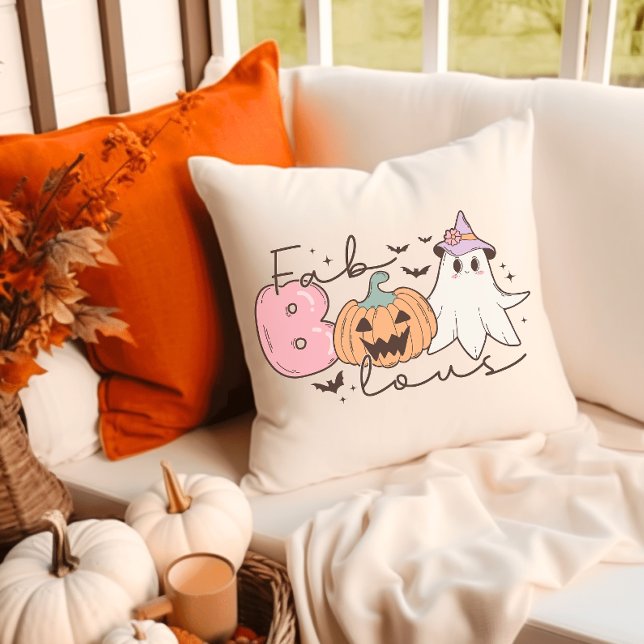 Fab-boo-lous Retro Groovy Halloween Cushion (Creator Uploaded)