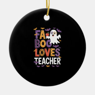 Fab Boo Lous Retro Halloween Ceramic Ornament
