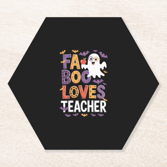 Fab Boo Lous Retro Halloween Paper Coaster (Front)