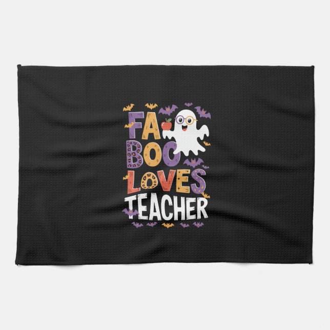 Fab Boo Lous Retro Halloween Tea Towel (Horizontal)