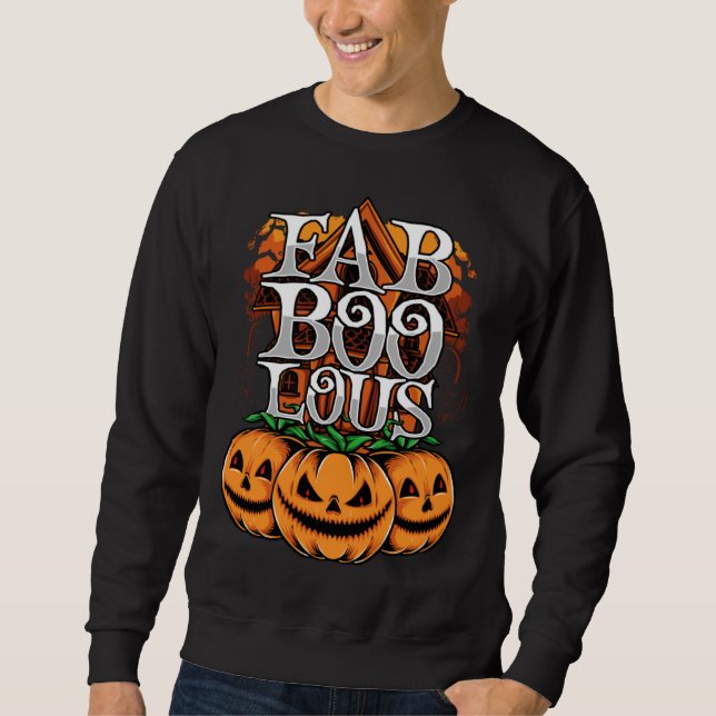 Fab Boo Lous Spooky Pumpkins Halloween Pumpkin Sweatshirt (Front)