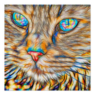 Fab Cat Art 20" x 20", Poster Paper (Semi-Gloss)
