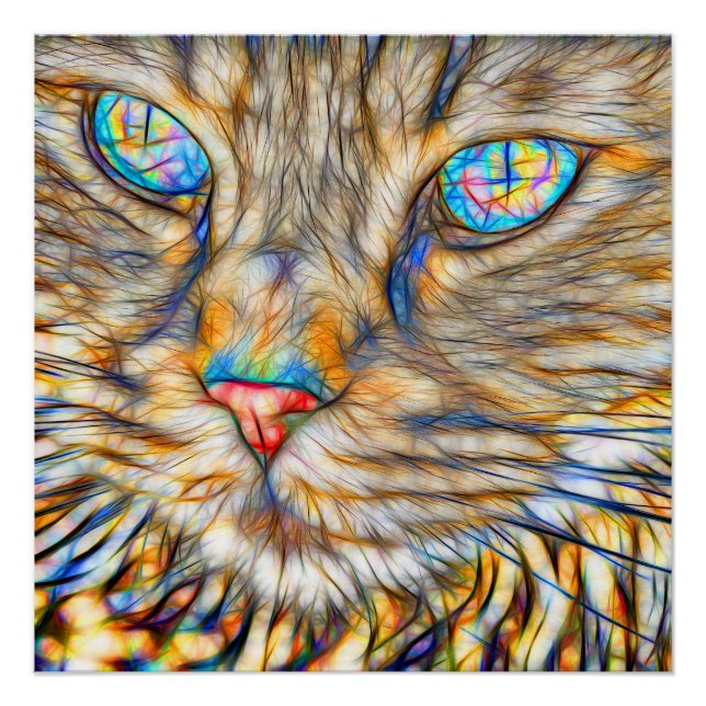 Fab Cat Art 20" x 20", Poster Paper (Semi-Gloss) (Front)