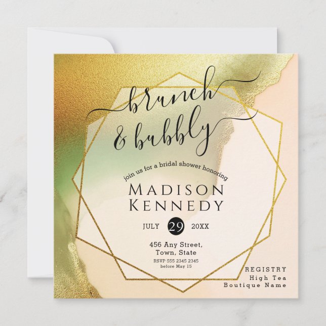 Fab Chartreuse 🤵 Bold & Stylish Budget Wedding Invitation (Front)