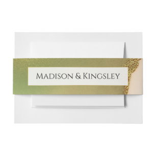 Fab Chartreuse 🤵 Bold & Stylish Budget Wedding Invitation Belly Band