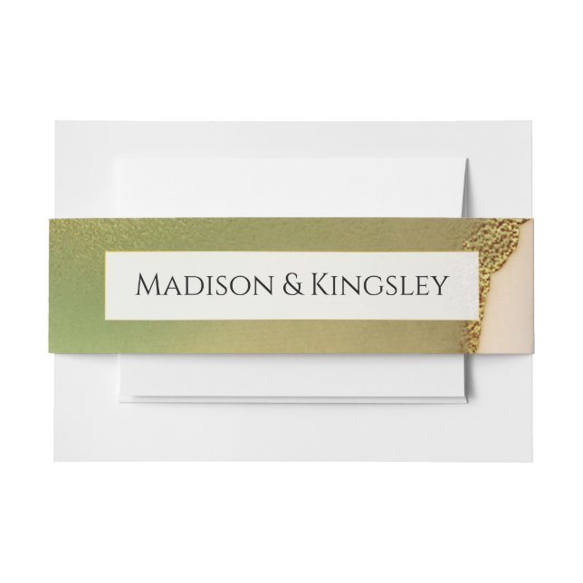 Fab Chartreuse 🤵 Bold & Stylish Budget Wedding Invitation Belly Band (Front Example)