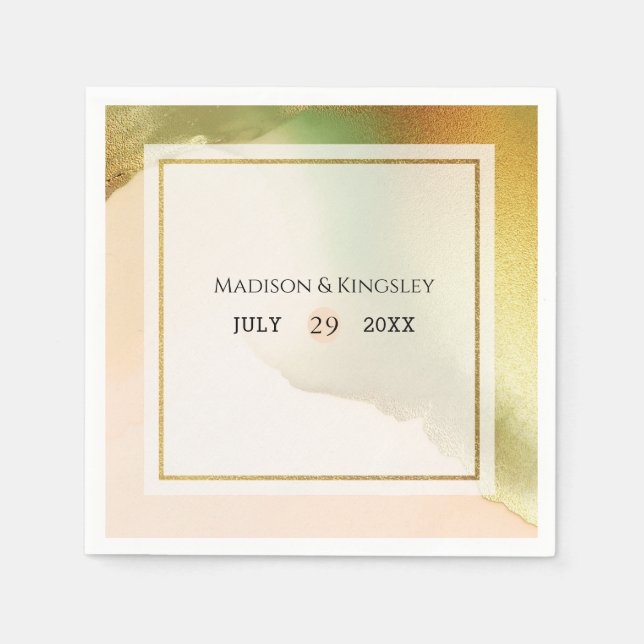 Fab Chartreuse 🤵 Bold & Stylish Budget Wedding Napkin (Front)