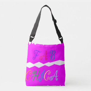 FAB CHICA LOGO on vivid vibrant lucid pink Crossbody Bag