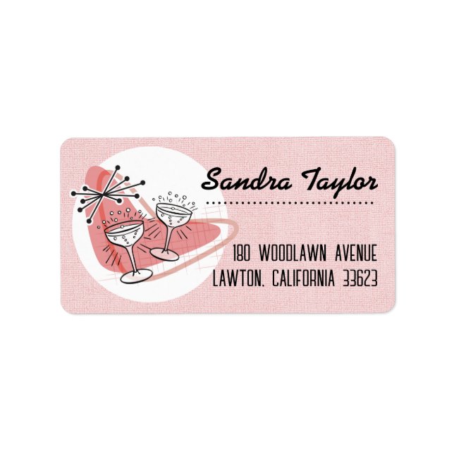 Fab Fifties 1950s Return Address Labels (Front)