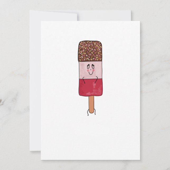 Fab popsicle, ice lolly theme invitation (Front)