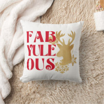 Fab-Yule-Ous Christmas Reindeer Red & Gold