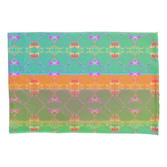 Faberge Inspired Rose Floral Folk Revival   Pillow Pillowcase (Front)