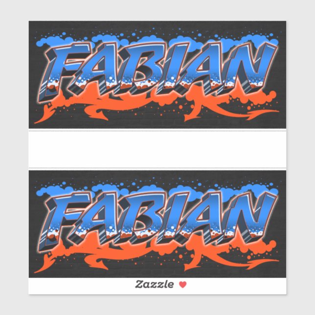 Fabian First Name Graffiti Sticker (Sheet)