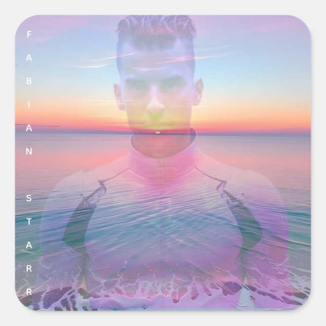 Fabian Starr Digital Love Fan Button  Square Sticker (Front)