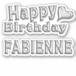 Fabienne Happy Birthday silver Sticker
