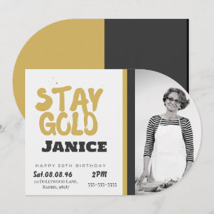 Fabolous Gold Golden 50th Personalised Invitation