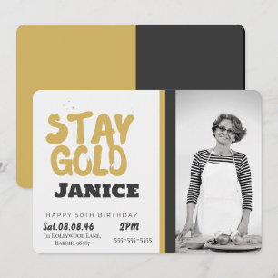 Fabolous Gold Golden 50th Personalized Invitation
