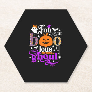 Faboolous Birthday Ghoul Shirt Funny Boo Pumpkin H Paper Coaster