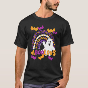 Faboolous Ghost And Rainbow Leopard Funny Hallowee T-Shirt