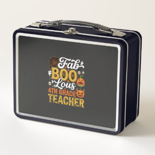 Faboolous Halloween 4th Grade Teacher Metal Lunch Box