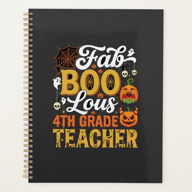 Faboolous Halloween 4th Grade Teacher Planner (Front)