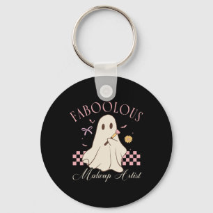 Faboolous Makeup Artist Cosmetologist Cute Ghost H Key Ring