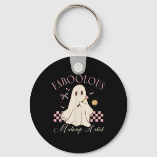 Faboolous Makeup Artist Cosmetologist Cute Ghost H Key Ring
