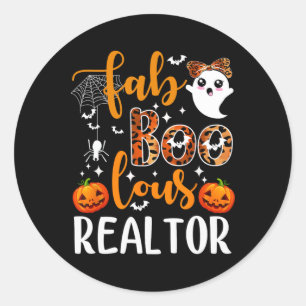 Faboolous Realtor Halloween Realtor Real Estate Ag Classic Round Sticker