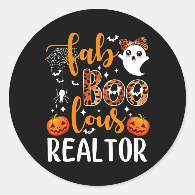 Faboolous Realtor Halloween Realtor Real Estate Ag Classic Round Sticker (Front)