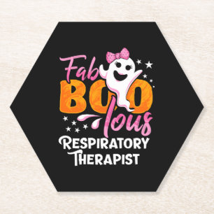 Faboolous Respiratory Therapist Halloween Paper Coaster