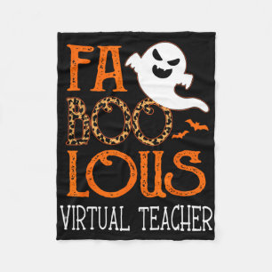 Faboolous Virtual Teacher On Halloween Party Funny Fleece Blanket