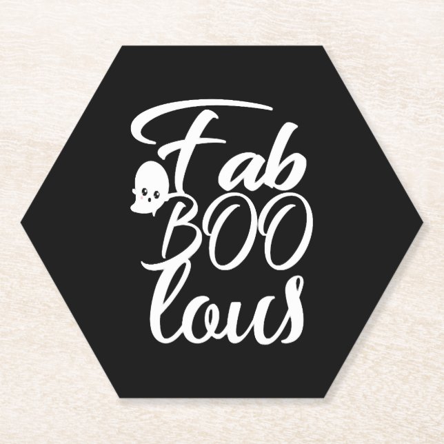 Faboolous Womens Halloween Cute Ghost Gift Paper Coaster (Front)