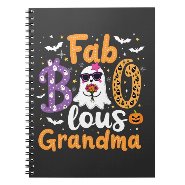 Faboolus Grandma Spooky Ghost Halloween  Notebook (Front)