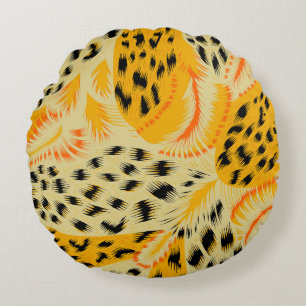 fabric abstract mixed animal skin texture backgrou round cushion