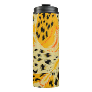 fabric abstract mixed animal skin texture backgrou thermal tumbler
