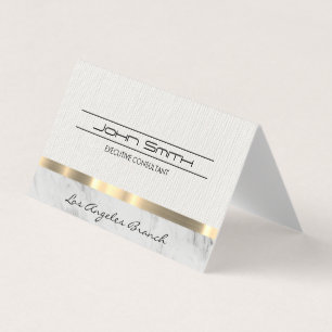 Fabric and Marble with Metallic Trim Business Card