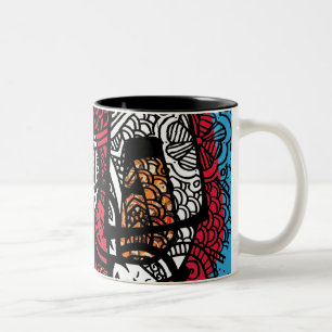 Fabric and PaintBrushes Two-Tone Coffee Mug
