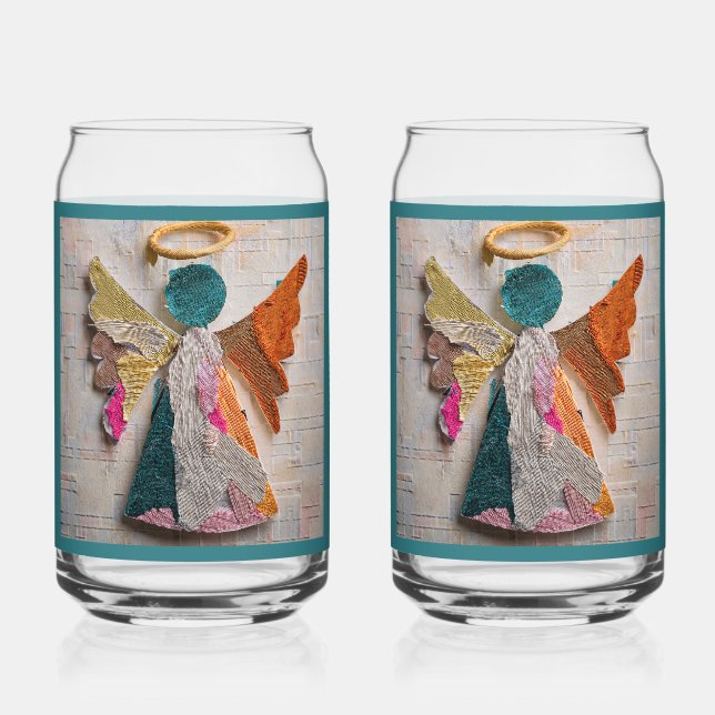 Fabric Angel Soda Glass (Front)