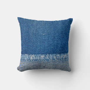 Fabric Blue Jeans Background, Denim texture Cushion
