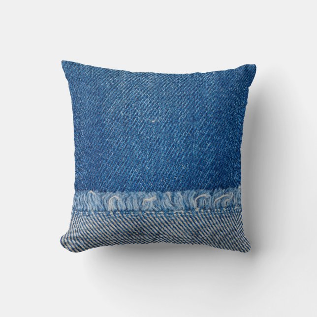 Fabric Blue Jeans Background, Denim texture Cushion (Front)