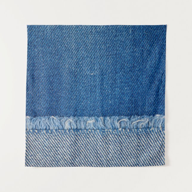 Fabric Blue Jeans Background, Denim texture Tapestry (Front)