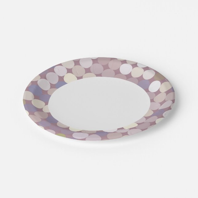 Fabric circles abstract pattern paper plate (Angled)