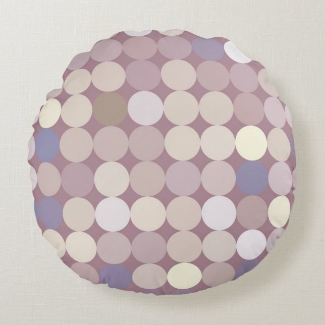 Fabric circles abstract pattern round cushion (Front)