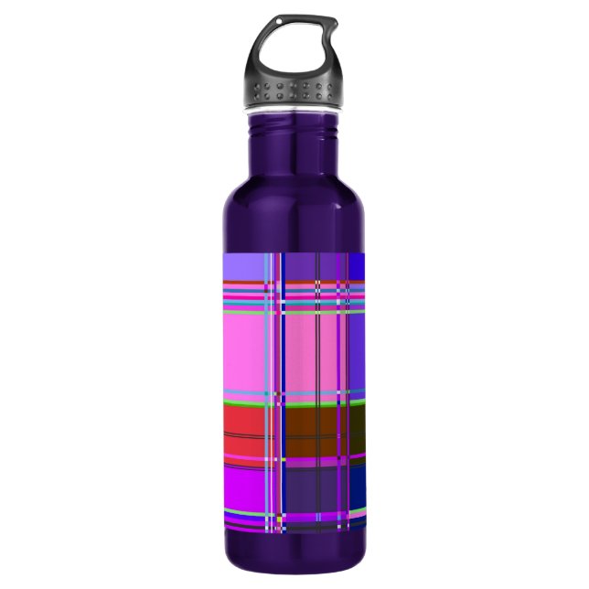 Fabric Cloth Colours Squares 710 Ml Water Bottle (Front)