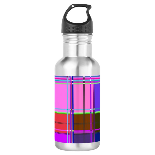 Fabric Cloth Colours Squares 710 Ml Water Bottle (Front)