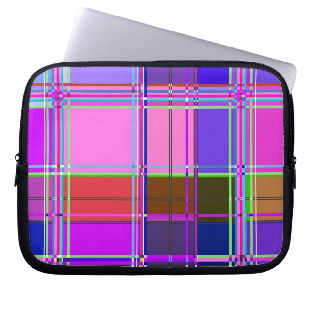 Fabric Cloth Colours Squares Laptop Sleeve (Front)